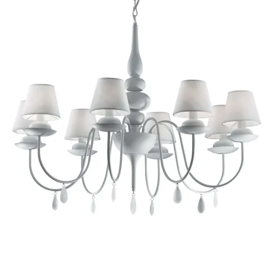 Ideal Lux BLANCHE SP8 BIANCO fehér csillár (IDE-035574) E14  8 izzós IP20