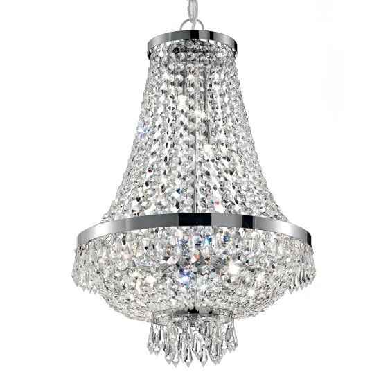Ideal Lux CAESAR SP9 CROMO króm kristály függesztett lámpa (IDE-041827) G9 9 izzós IP20