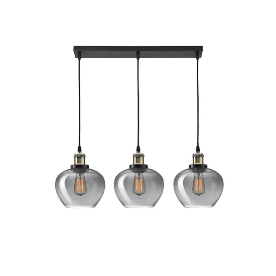 Nova Luce CEDRO fekete függesztett lámpa (NL-8436405) E27 3 izzós IP20