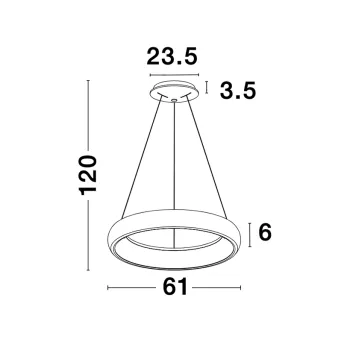 Nova Luce Albi fehér függesztett lámpa (NL-8105601D) LED 1 izzós IP20