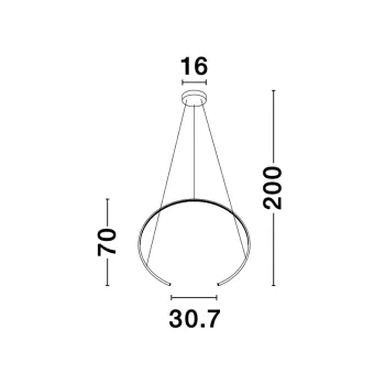 Nova Luce Breda fekete függesztett lámpa (NL-9010023) LED 1 izzós IP20
