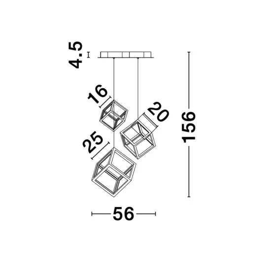 Nova Luce Gabbia fekete függesztett lámpa (NL-9818231) LED 1 izzós IP20