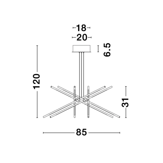 Nova Luce Raccio fekete függesztett lámpa (NL-9180783) LED 1 izzós IP20
