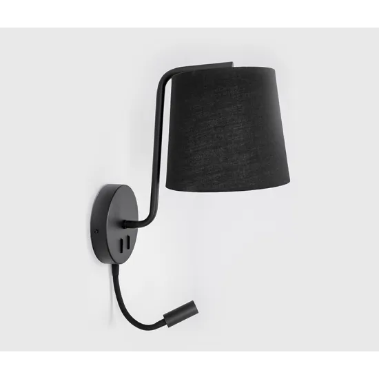 Nova Luce Sage fekete falikar (NL-9129330) E27+LED 1 izzós IP20 Nova Luce Sage fekete falikar (NL-9129330) E27+LED 1 izzós IP20