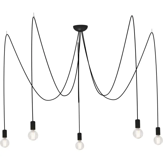 Nowodvorski SPIDER BLACK fekete függesztett lámpa (TL-6788) E27 5 izzós IP20