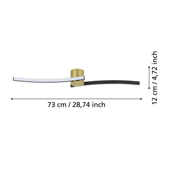 Eglo Aieta sárgaréz-fekete LED mennyezeti lámpa (EG-901216) LED 1 izzós IP20