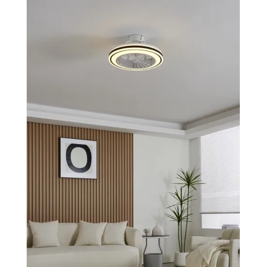 Eglo Almeria fehér-fekete LED mennyezeti ventilátoros lámpa (EG-35182) LED 1 izzós IP20