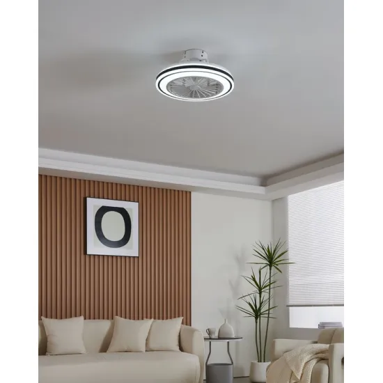 Eglo Almeria fehér-fekete LED mennyezeti ventilátoros lámpa (EG-35182) LED 1 izzós IP20