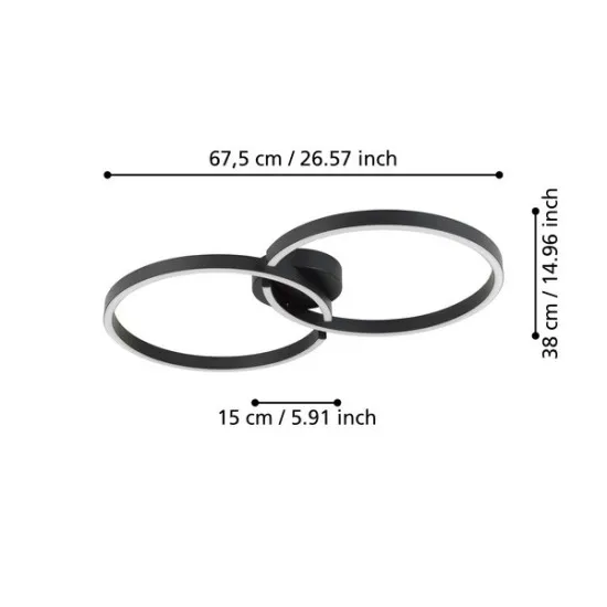Eglo Amandolo fekete LED mennyezeti lámpa (EG-900955) LED 1 izzós IP20