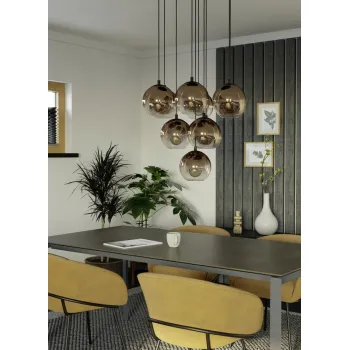 Eglo Ariscani 1 fekete függesztett lámpa (EG-901926) E27 10 izzós IP20