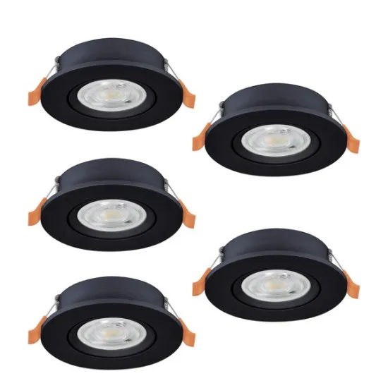 Eglo Barranco fekete LED mennyezetbe építhető lámpa szett (EG-902266) LED 5 izzós IP20