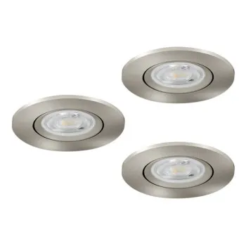 Eglo Barranco matt nikkel LED mennyezetbe építhető lámpa szett (EG-902268) LED 3 izzós IP20