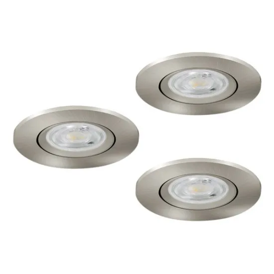 Eglo Barranco matt nikkel LED mennyezetbe építhető lámpa szett (EG-902268) LED 3 izzós IP20