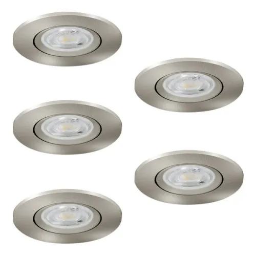 Eglo Barranco matt nikkel LED mennyezetbe építhető lámpa szett (EG-902269) LED 5 izzós IP20