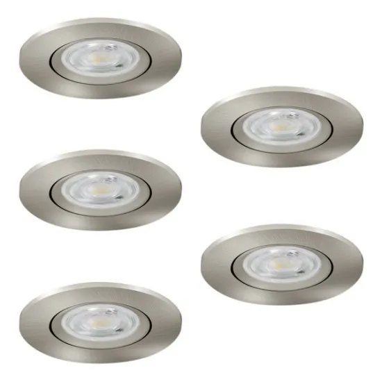 Eglo Barranco matt nikkel LED mennyezetbe építhető lámpa szett (EG-902269) LED 5 izzós IP20