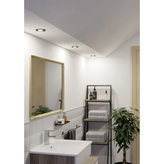 Eglo Barranco GU10 fekete fürdőszobai mennyezetbe építhető lámpa (EG-902236) GU10 1 izzós IP44