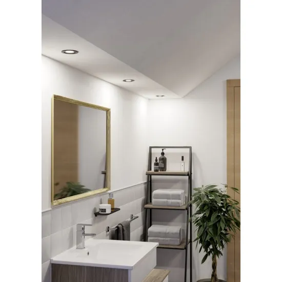 Eglo Barranco GU10 fekete fürdőszobai mennyezetbe építhető lámpa (EG-902249) GU10 1 izzós IP44