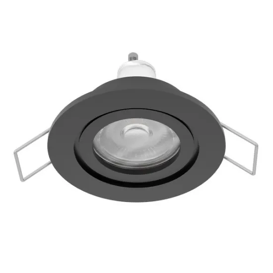 Eglo Barranco GU10 fekete fürdőszobai mennyezetbe építhető lámpa (EG-902249) GU10 1 izzós IP44