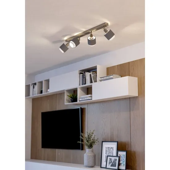 Eglo Bellizzi nikkel-szürke mennyezeti spotlámpa (EG-901048) E14 4 izzós IP20