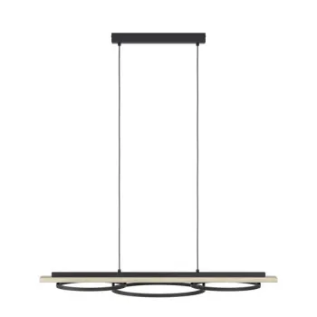 Eglo Boyal fekete-natúr LED függesztett lámpa (EG-901714) LED 3 izzós IP20