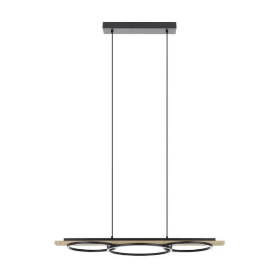 Eglo Boyal fekete-natúr LED függesztett lámpa (EG-901714) LED 3 izzós IP20