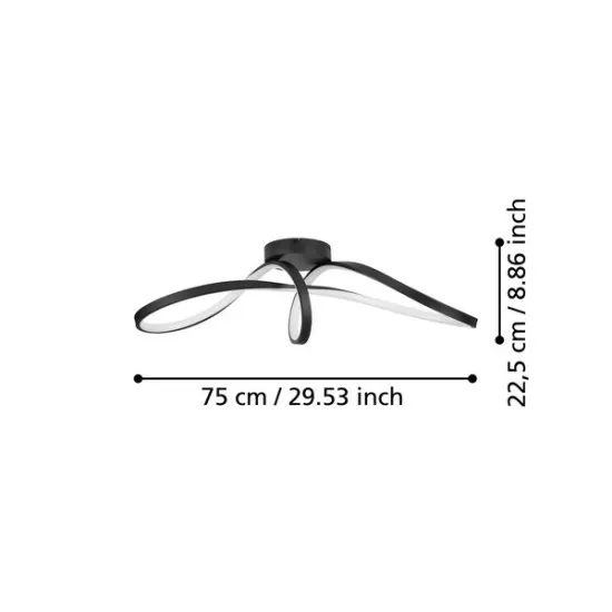 Eglo Calarossa-Z fekete LED mennyezeti lámpa (EG-901158) LED 1 izzós IP20