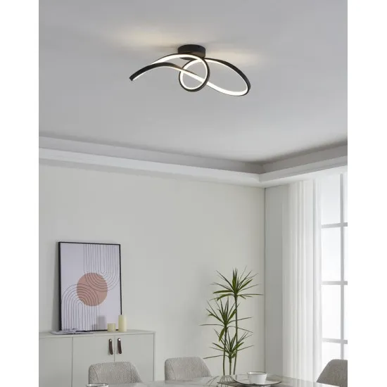 Eglo Calarossa-Z fekete LED mennyezeti lámpa (EG-901158) LED 1 izzós IP20