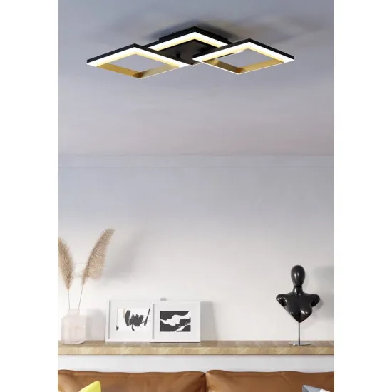 Eglo Calliera fekete-sárgaréz LED mennyezeti lámpa (EG-901222) LED 1 izzós IP20