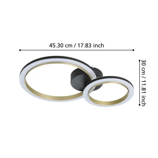 Eglo Calliera fekete-sárgaréz LED mennyezeti lámpa (EG-901223) LED 1 izzós IP20