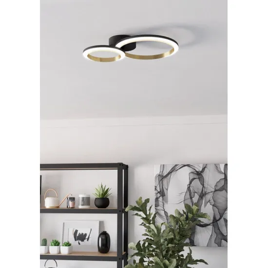 Eglo Calliera fekete-sárgaréz LED mennyezeti lámpa (EG-901223) LED 1 izzós IP20