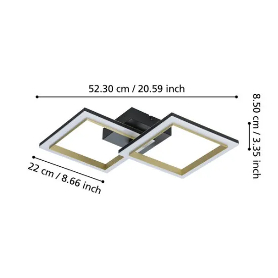 Eglo Calliera fekete-sárgaréz LED mennyezeti lámpa (EG-901225) LED 1 izzós IP20
