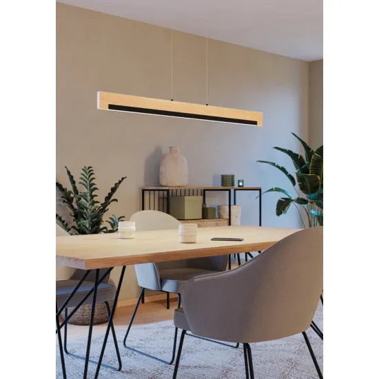 Eglo Camacho fekete-natúr LED függesztett lámpa (EG-901737) LED 1 izzós IP20