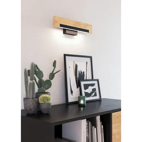 Eglo Camacho fekete-natúr LED fali lámpa (EG-901738) LED 1 izzós IP20
