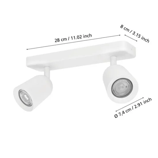 Eglo Camaldoli fehér mennyezeti spotlámpa (EG-901946) GU10 2 izzós IP20