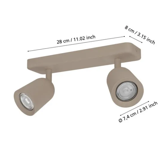 Eglo Camaldoli homokszínű mennyezeti spotlámpa (EG-902344) GU10 2 izzós IP20