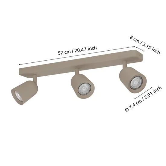 Eglo Camaldoli homokszínű mennyezeti spotlámpa (EG-902345) GU10 3 izzós IP20