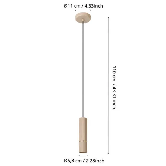 Eglo Caminia homokszínű függesztett lámpa (EG-901151) GU10 1 izzós IP20