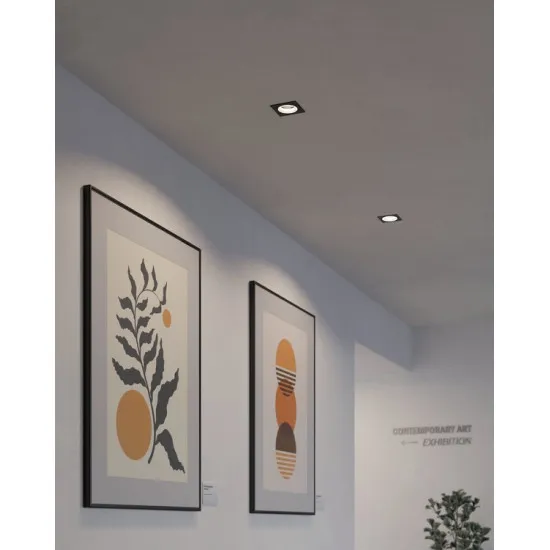 Eglo Carosso-Z fekete LED mennyezetbe építhető lámpa (EG-900763) LED 1 izzós IP20