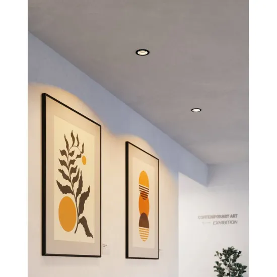 Eglo Carosso-Z fekete LED mennyezetbe építhető lámpa (EG-900764) LED 1 izzós IP20