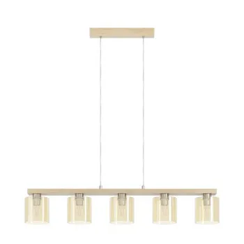 Eglo Castralvo barna-borostyán függesztett lámpa (EG-901292) E27 5 izzós IP20