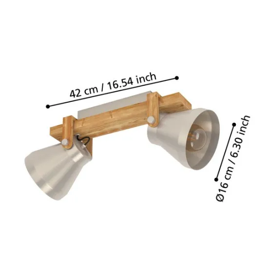 Eglo Cawton acélszínű mennyezeti lámpa (EG-43949) E27 2 izzós IP20