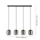 Eglo Ciampino fekete függesztett lámpa (EG-901193) E27 4 izzós IP20