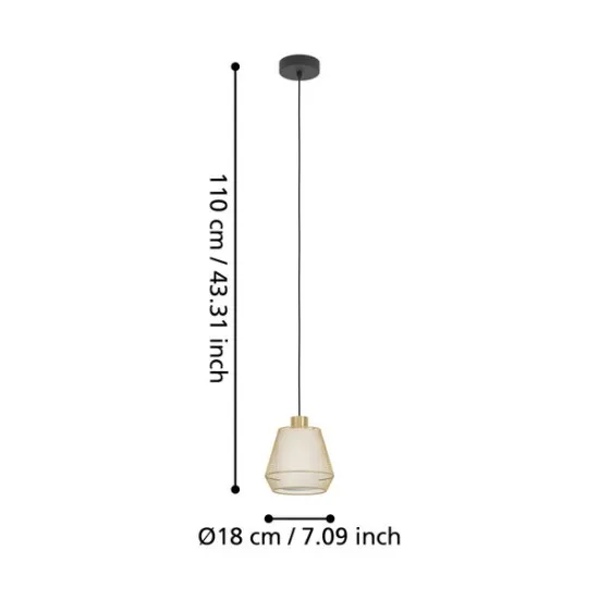 Eglo Ciudadela fekete függesztett lámpa (EG-900896) E27 1 izzós IP20
