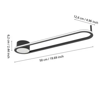 Eglo Collecorvino fekete LED mennyezeti lámpa (EG-902151) LED 1 izzós IP20