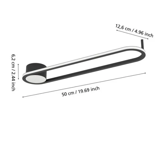 Eglo Collecorvino fekete LED mennyezeti lámpa (EG-902151) LED 1 izzós IP20