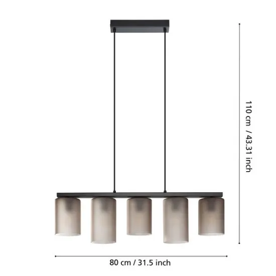 Eglo Colomera fekete függesztett lámpa (EG-901163) E27 5 izzós IP20