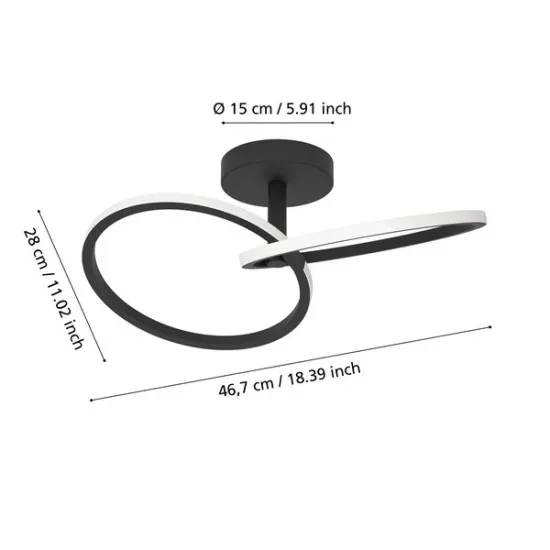 Eglo Congiunti fekete LED mennyezeti lámpa (EG-902144) LED 1 izzós IP20