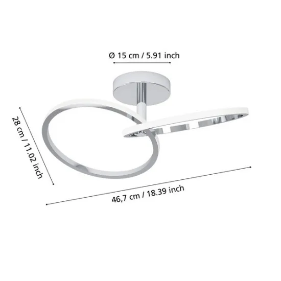 Eglo Congiunti króm LED mennyezeti lámpa (EG-902145) LED 1 izzós IP20