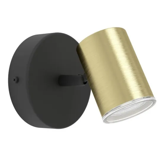 Eglo Consuma 1 fekete-sárgaréz fürdőszobai fali spotlámpa (EG-300583) GU10 1 izzós IP44