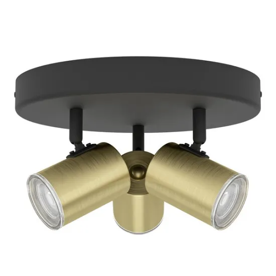 Eglo Consuma 1 fekete-sárgaréz fürdőszobai mennyezeti spotlámpa (EG-300586) GU10 3 izzós IP44